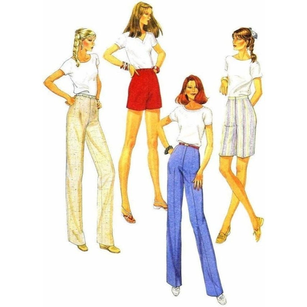 McCall's Sewing Pattern Misses Size 12 Pants Shorts 9585 Vintage Stretch Knit